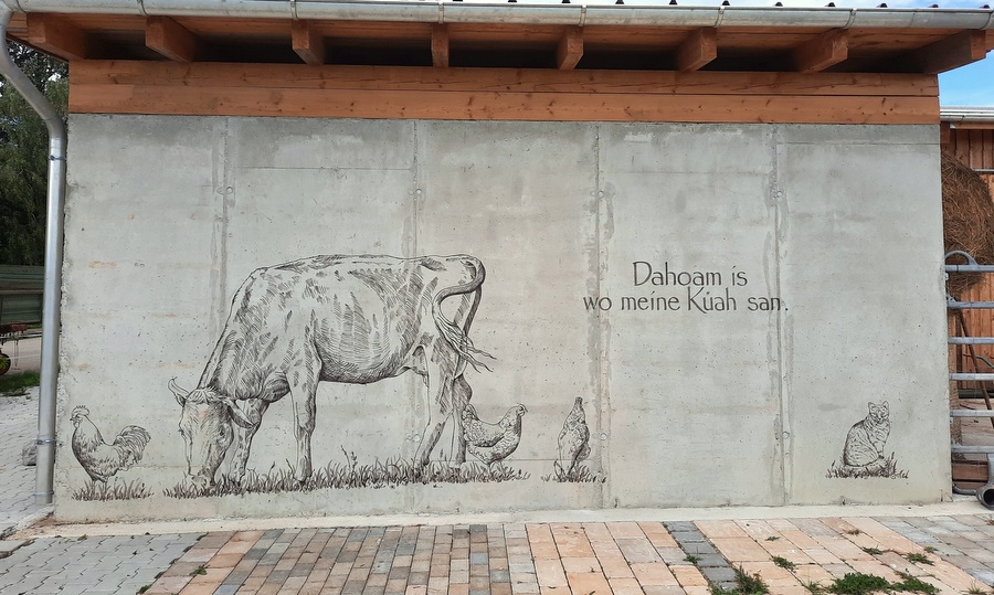 Tiere auf Beton gemalt